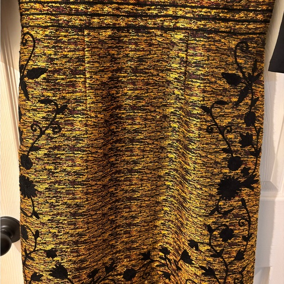 Wayward Fancies Elegant Long Sleeve Dress with Black and Gold Floral Medium - Picture 3 of 11